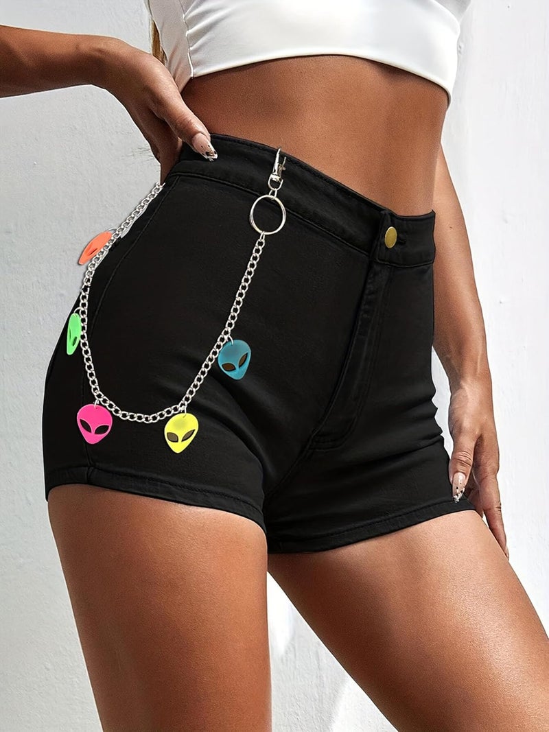 QFSH Colorful Alien Pants Chains Hip Hop Trouser Loop Chain Funny Jeans Chain for Women Men Pocket Wallet Chain - Image 1